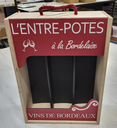 Caisse bois pour 3 Bouteilles L'ENTRE-POTES avec Glissière CB3EP