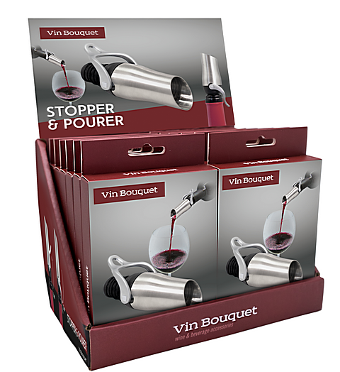 FIA1598 Display de 12 Verseur stopper en acier inoxydable