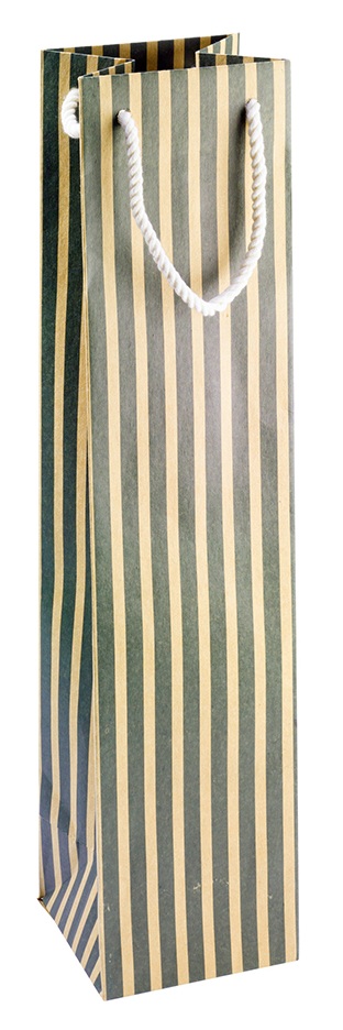 280 Sacs papier Ligne vert, 92 x 88 x 400 mm, avec cordelette coton blanc colisé par 25