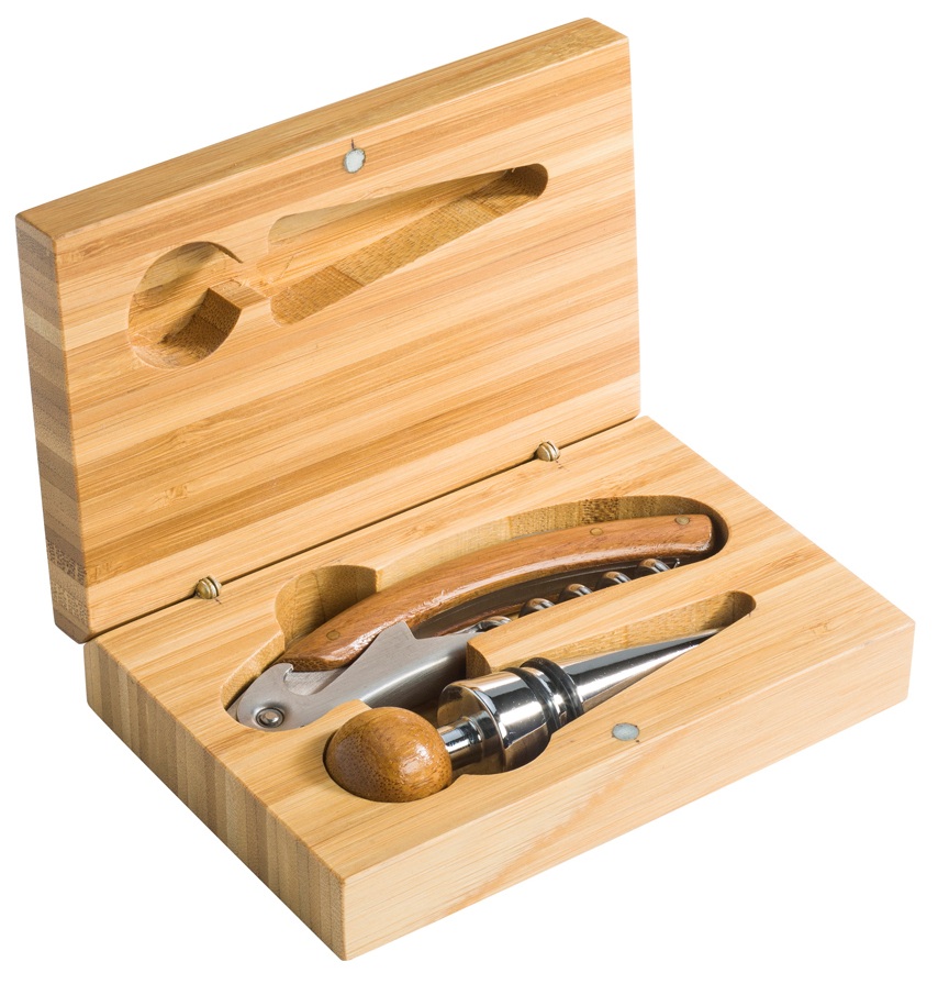 2324 K7 bambou avec 2 accessoires vins, 130 x 90 x 35 mm colisé par 6