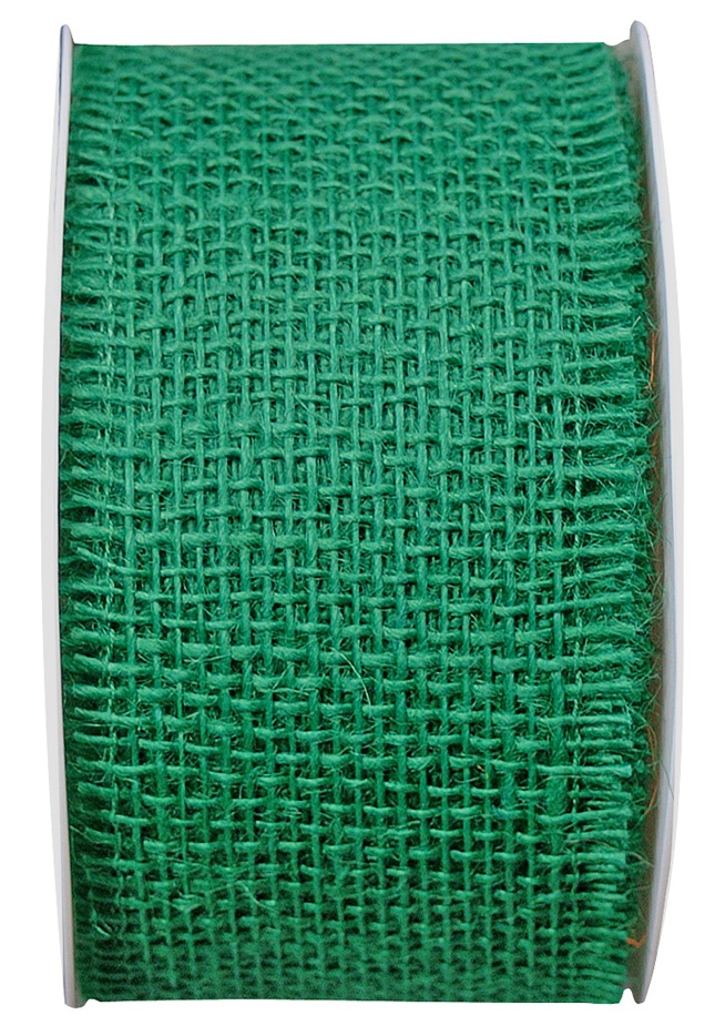 3715 Ruban JUTE, vert, 10 m x 60 mm colisé par 2