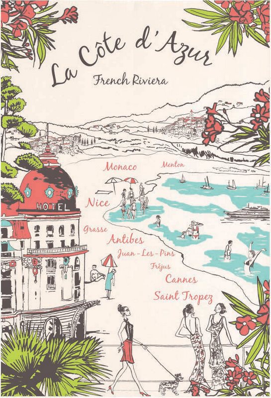 Torchon "La Côte d'Azur"