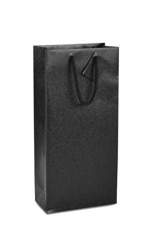 Sac Kraft noir 2 btls 380x180x90 mm colisé par  