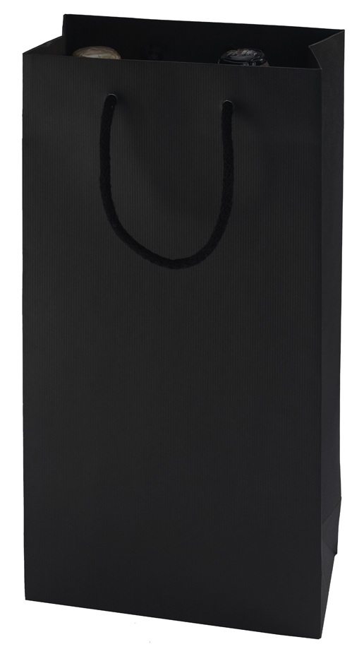 3264 Sac Kraft Vergé Noir 2 btlles, conditionné par 25 
