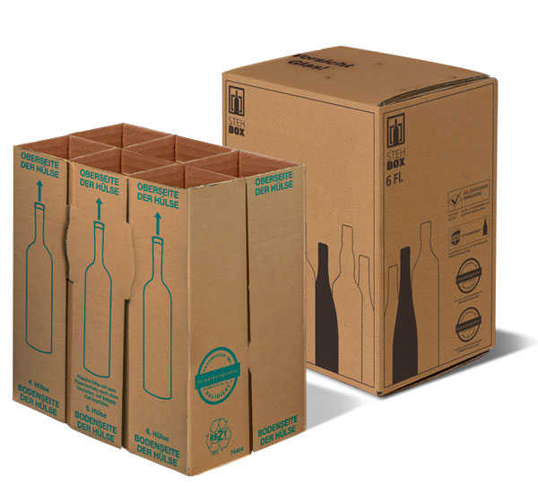 Lot de 15 Colis d'expédition 6 btls 314x233x380 mm