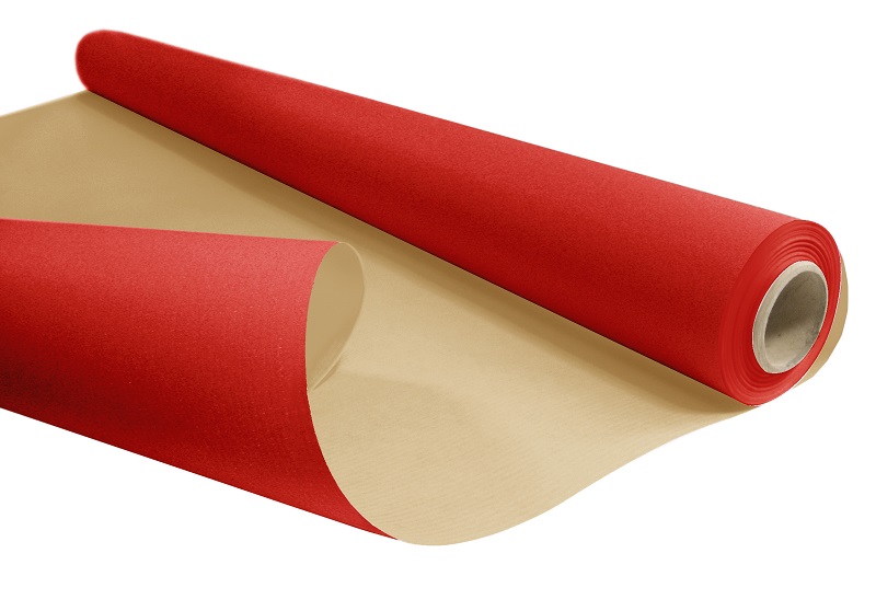 E1090 Papier Cadeau Kraft Rouge 60g 0.69x100 M