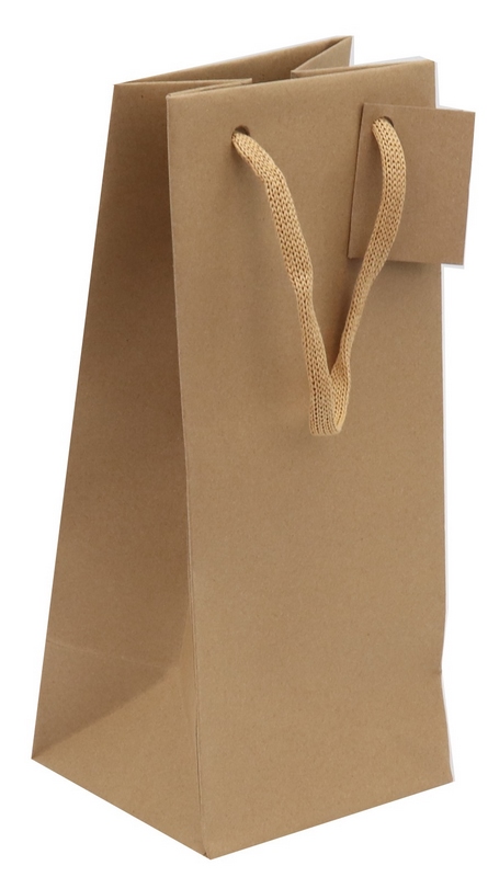 E1143 Lot de 20 x Sac Kraft nature pour Spiritueux 11x28x12 cm