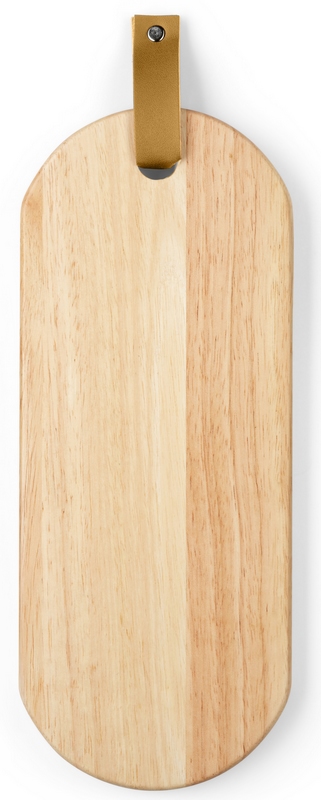 MES145 Planche Apéritif bois 30x12x1.5 cm + Attache simili cuir