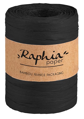 Raphia naturel coloris Noir Bobine d'environ 200 m, colisé par 1