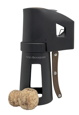 FID1486 Display de 6 ouvre-btlles de Champagne noir et bois