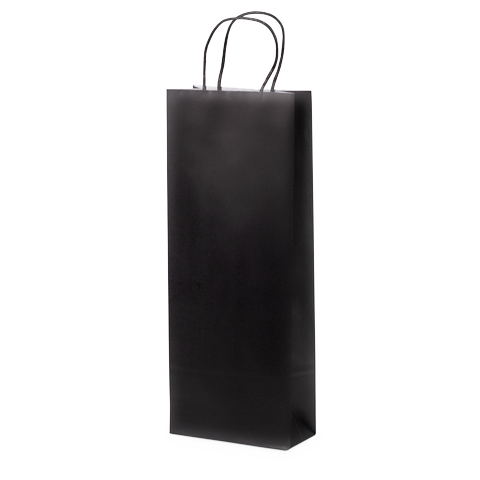 E1237 Lot de 100 Sacs kraft Noirs 1 Btlle 150x80x400 mm 90 g poignées torsadées