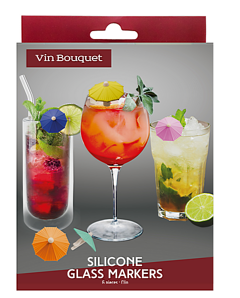 FIA1605 Boite de 6 marque-verres Parasol
