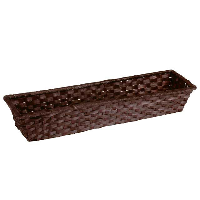 Corbeille bambou rectangle marron 44x12x7 cm colisé par 10