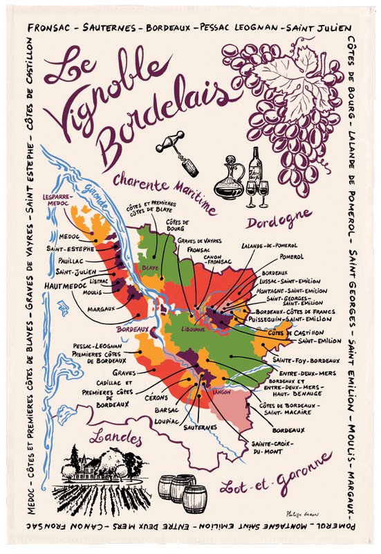 Torchon Carte des Bordeaux