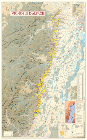 Carte du Vignoble d'Alsace AL001PS