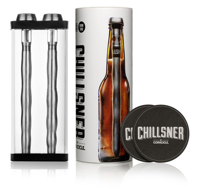 CHILLSNERBEER Elégant Tube de 2 Refroidisseurs à bière et 2 Sous-bocks