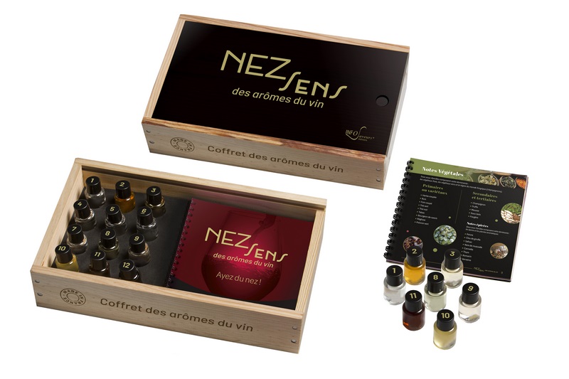 NEZ SENS VIN Coffret bois 12 Arômes + Livret