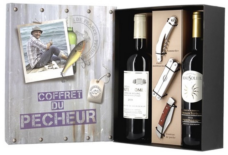 Coffret PECHEUR 2 Bouteilles + 3 Accessoires