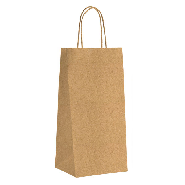 E1001 Sac Kraft ECO Nature 2 btls 180x80x400 mm, colisé par 100