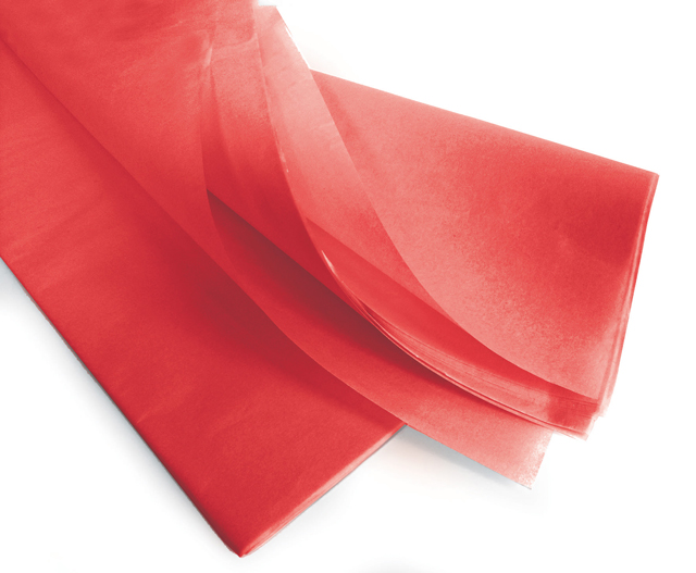 E1092 Papier de soie Rouge 18g - Paquet de 240 feuilles - 50 x 75 cm colisé par 1