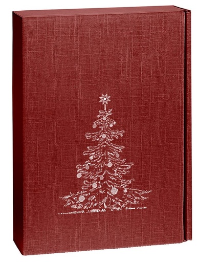 [EMB-PAPI-1629] 1629 Coffret 3 b Scala bordeaux + arbre de Noël, 90/360 mm colisé par 25