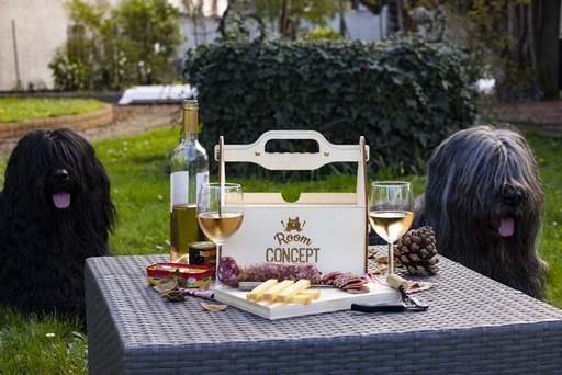 [AGA-ROOM-COFFRET TCHINTCHIN] Coffret Tchin-Tchin 2 personnes avec couverts, verres, assiettes, serviettes