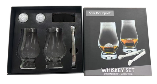[AG-F134-FI1553SET] FI1553SET Set de 2 Verres à whisky + Pierres whisky+ pince à glaçons