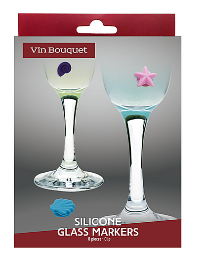 [AG-F134-FIA010] FIA010 Set de 8 marque-verres MER ventouses