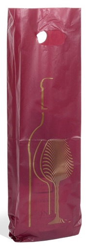 [EMB-GIM-12367] E1249 Lot de 50 sac 1 Btlle PEBD Bordeaux 460x120x30 mm