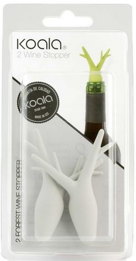 [AG-F107-Bouchons Blanc  6632SS01] Set de 2 Bouchons hermétiques tout type de Bouteille Blanc 6632SS01