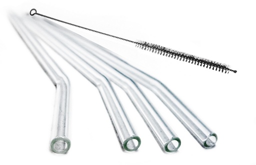 [AG-F134-FIK522] FIK522 - Set de 4 pailles en Borosilicate + brosse