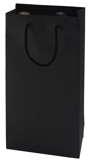 [EMB-PAPI-3264] 3264 Sac Kraft Vergé Noir 2 btlles, conditionné par 25 
