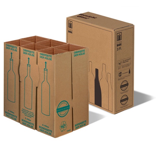 [EMB-AGA-Colis d'expédition 3 btls] Lot de 15 Colis d'expédition 3 btls 314x120x380 mm, colisé par 2 lots