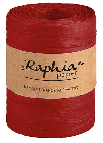 [EMB-BAM-ACC21R] Raphia naturel coloris Rouge Bobine d'environ 200 m, colisé par 1