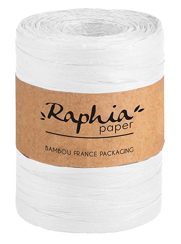 [EMB-BAM-ACC21W] E1078 Raphia naturel coloris Blanc Bobine d'environ 200 m, colisé par 1