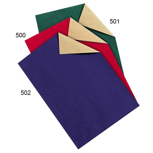 [EMB-PAPI-500] 500 Papier cadeau rouge/kraft, Longueur 250 m Largeur 50 cm colisé par 1