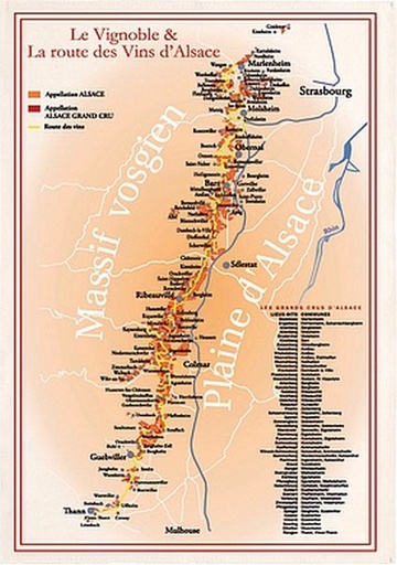 [AG-F175-8491184000] Torchon "Route des Vins d'Alsace" écru