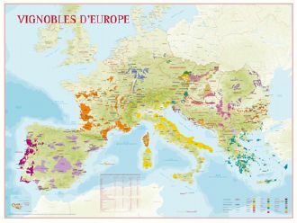 [AG-F080-EU001PS] Carte Vignobles d'Europe EU001PS