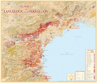 [AG-F080-LG001PS] Carte Vignobles du Languedoc Roussillon LG001PS