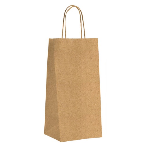 [EMB-BAM-SBK007-N] Sac Kraft ECO Nature 2 btls, poignées torsadées colisé par 100